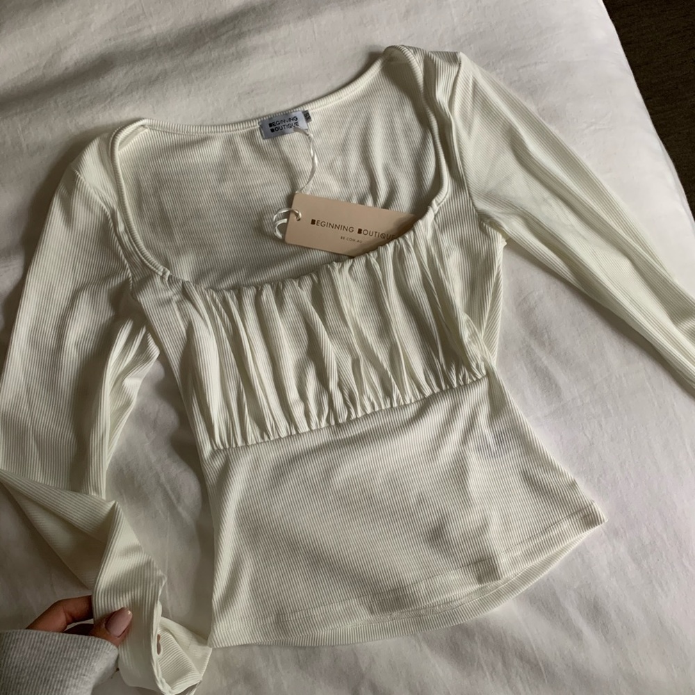 Ruched Square Neck Top